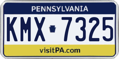 PA license plate KMX7325