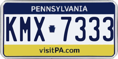 PA license plate KMX7333