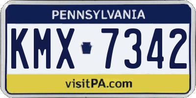 PA license plate KMX7342