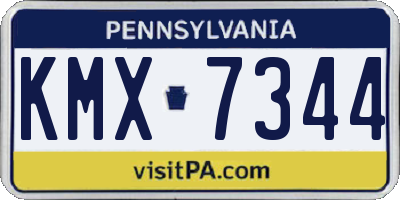 PA license plate KMX7344