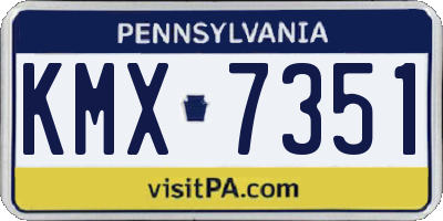 PA license plate KMX7351