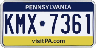 PA license plate KMX7361