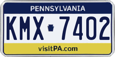 PA license plate KMX7402