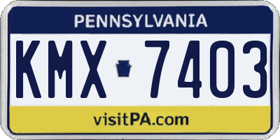 PA license plate KMX7403