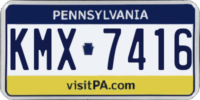 PA license plate KMX7416