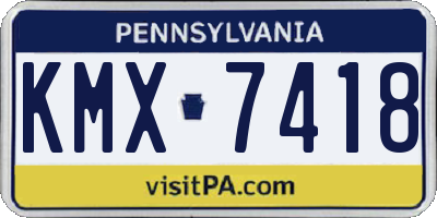 PA license plate KMX7418