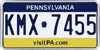 PA license plate KMX7455