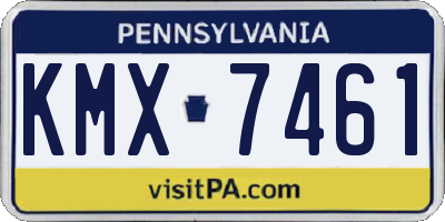 PA license plate KMX7461