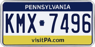 PA license plate KMX7496