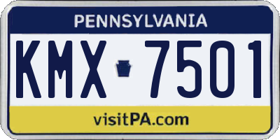 PA license plate KMX7501