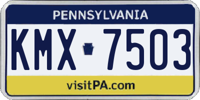 PA license plate KMX7503