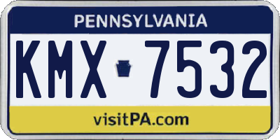 PA license plate KMX7532