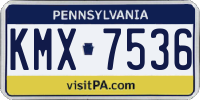 PA license plate KMX7536