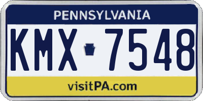 PA license plate KMX7548