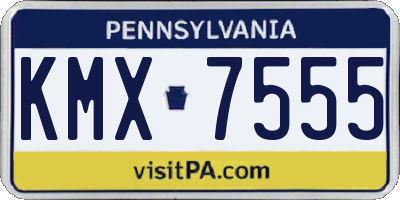 PA license plate KMX7555