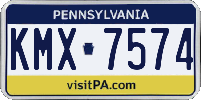PA license plate KMX7574