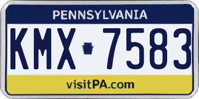 PA license plate KMX7583