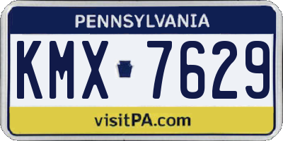 PA license plate KMX7629