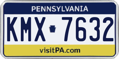 PA license plate KMX7632