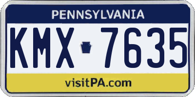 PA license plate KMX7635