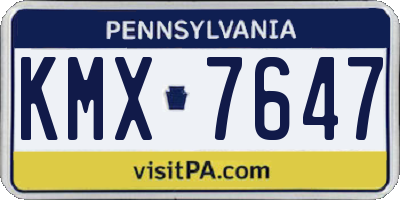 PA license plate KMX7647