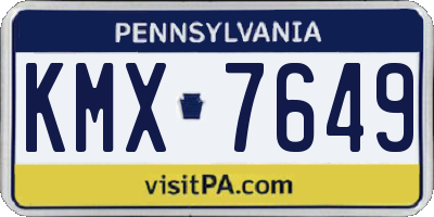 PA license plate KMX7649