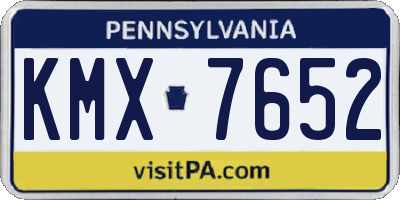 PA license plate KMX7652