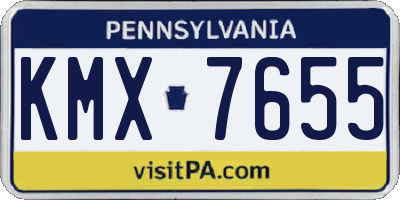 PA license plate KMX7655