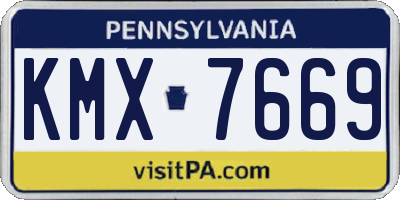 PA license plate KMX7669