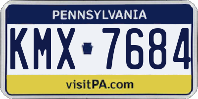 PA license plate KMX7684