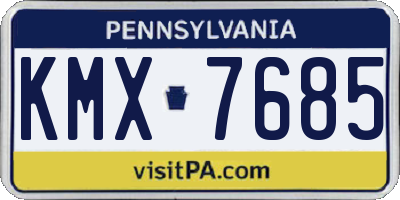 PA license plate KMX7685