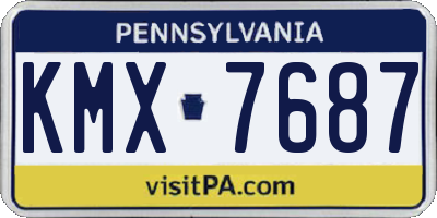 PA license plate KMX7687
