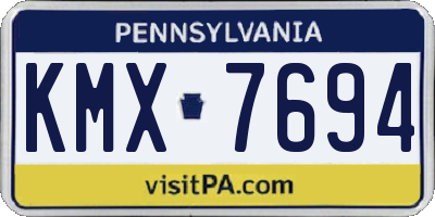 PA license plate KMX7694