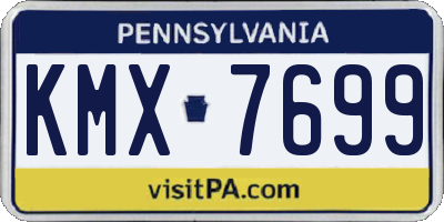 PA license plate KMX7699
