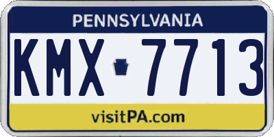 PA license plate KMX7713