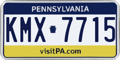 PA license plate KMX7715