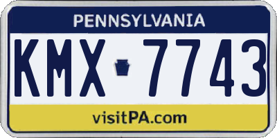 PA license plate KMX7743