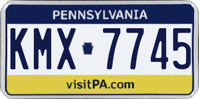PA license plate KMX7745