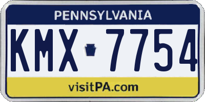 PA license plate KMX7754