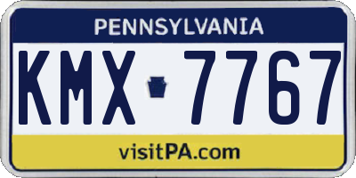 PA license plate KMX7767