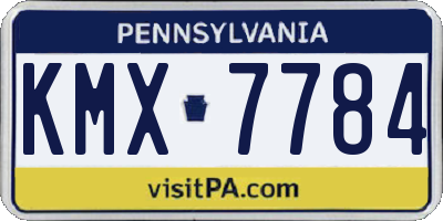 PA license plate KMX7784