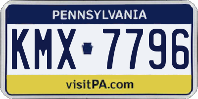 PA license plate KMX7796
