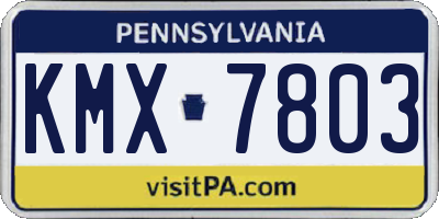 PA license plate KMX7803