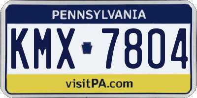 PA license plate KMX7804