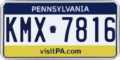 PA license plate KMX7816