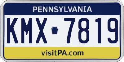 PA license plate KMX7819