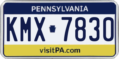 PA license plate KMX7830