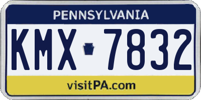 PA license plate KMX7832