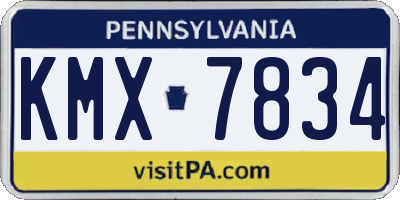 PA license plate KMX7834