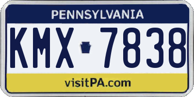 PA license plate KMX7838